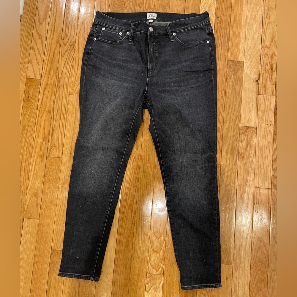 J. Crew Washed Black Skinny Jeans - 32